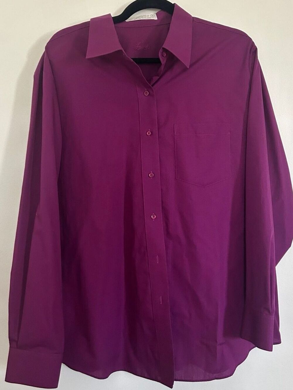 Foxcroft Wrinkle Free Plum Purple Button Down Shirt Size 18 Plus Size